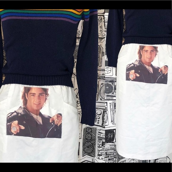 LARGE•JOEY LAWRENCE•upcycle•80’s white skirt - Picture 2 of 2